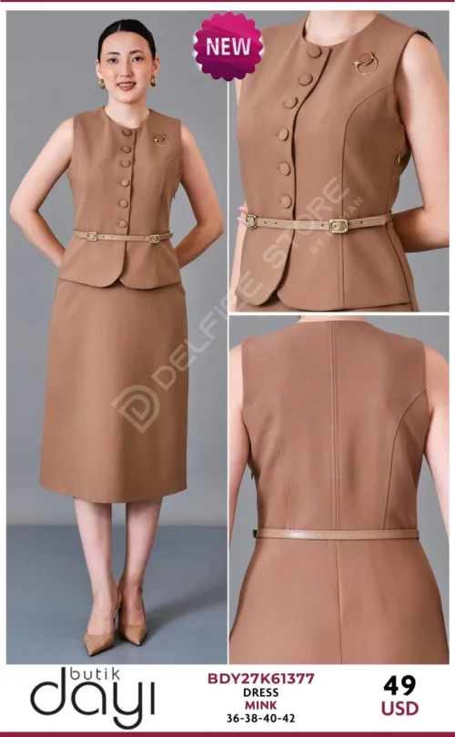 Платье BUTIK DAYI (Beige, модель BDY27K61377) оптом