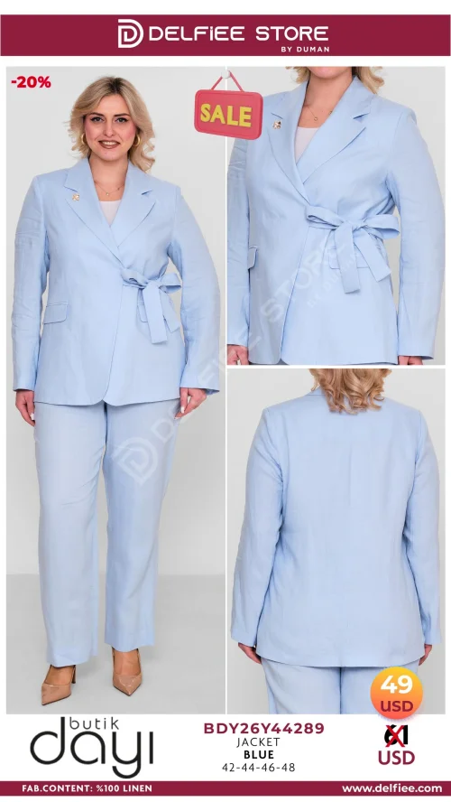 Жакет, BUTIK DAYI, Синий, модель BDY26Y44289, женская одежда оптом из Турции, Лалели