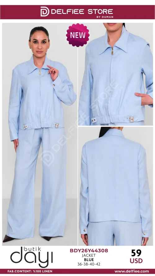 Жакет, BUTIK DAYI, Синий, модель BDY26Y44308, женская одежда оптом из Турции, Лалели