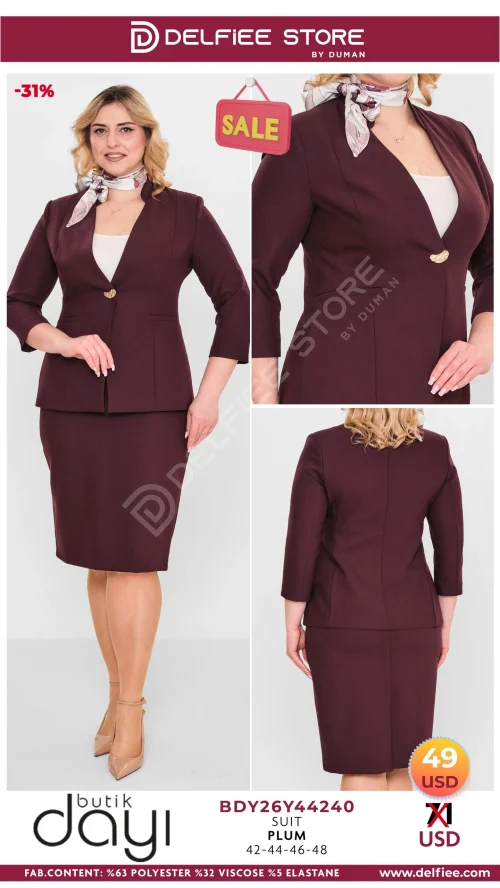 Комплект, BUTIK DAYI, Сливовый, модель BDY26Y4240, женская одежда оптом из Турции, Лалели