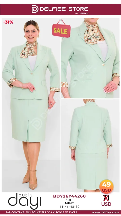 Комплект, BUTIK DAYI, Мятный, модель BDY26Y4260, женская одежда оптом из Турции, Лалели