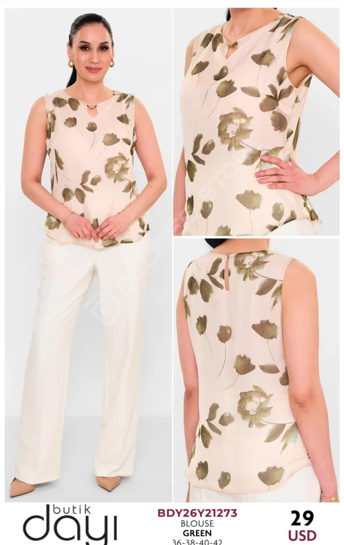 Блузка BUTIK DAYI (Зеленый, модель BDY26Y21273) оптом