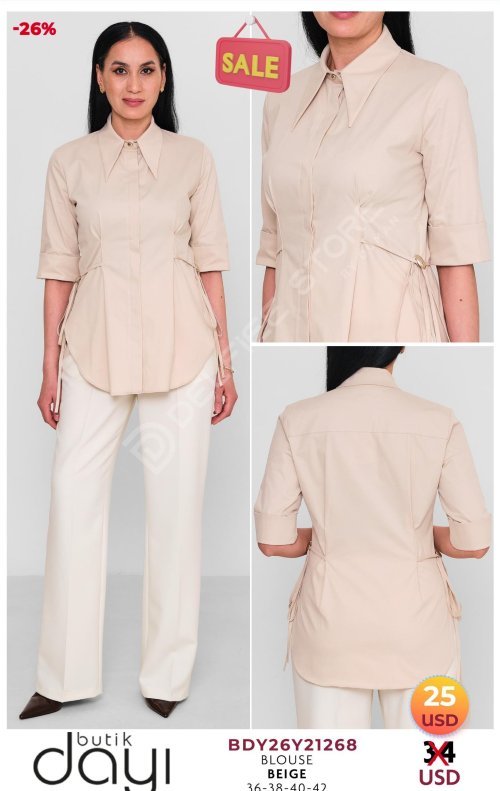 Блузка BUTIK DAYI (Бежевый, модель BDY26Y21268) оптом