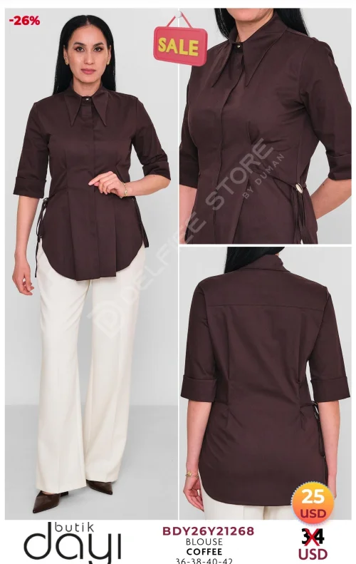 Блузка BUTIK DAYI (Коричневый, модель BDY26Y21268) оптом