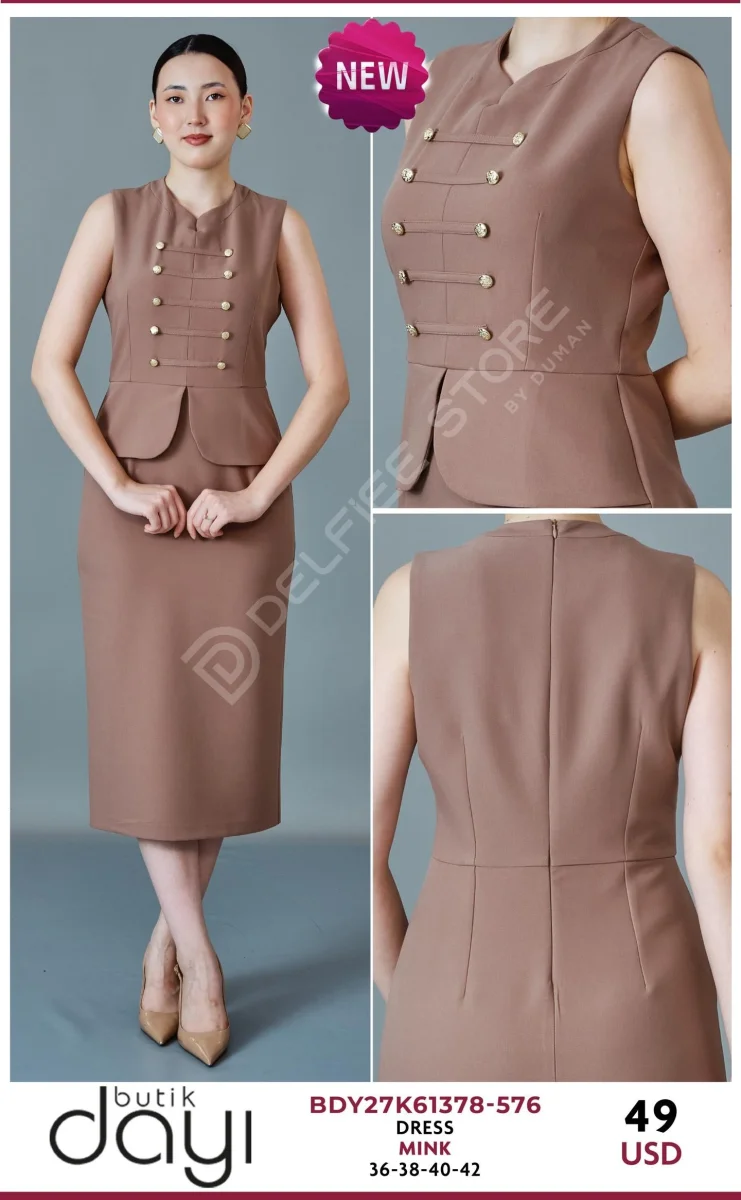 Платье BUTIK DAYI (Beige, модель BDY27K61378-576) оптом