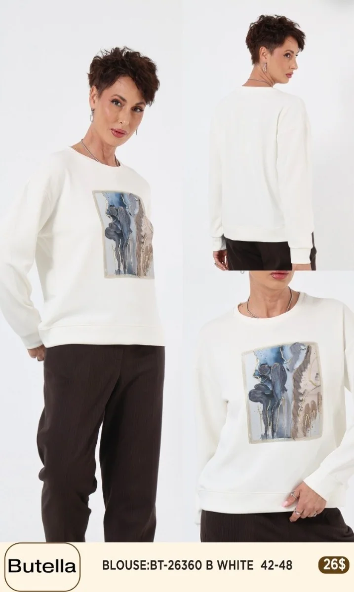 Блузка Butella (White, модель 26360) оптом