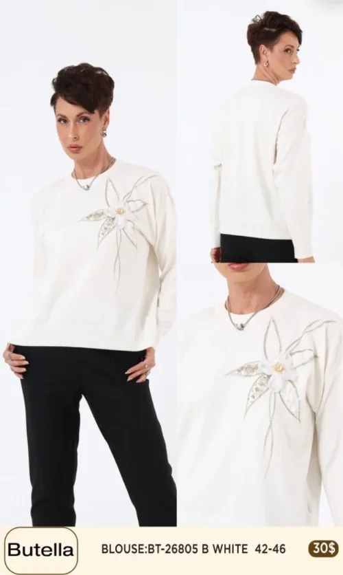 Блузка Butella (White, модель BT26805) оптом