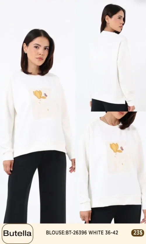 Блузка Butella (White, модель BT26396) оптом