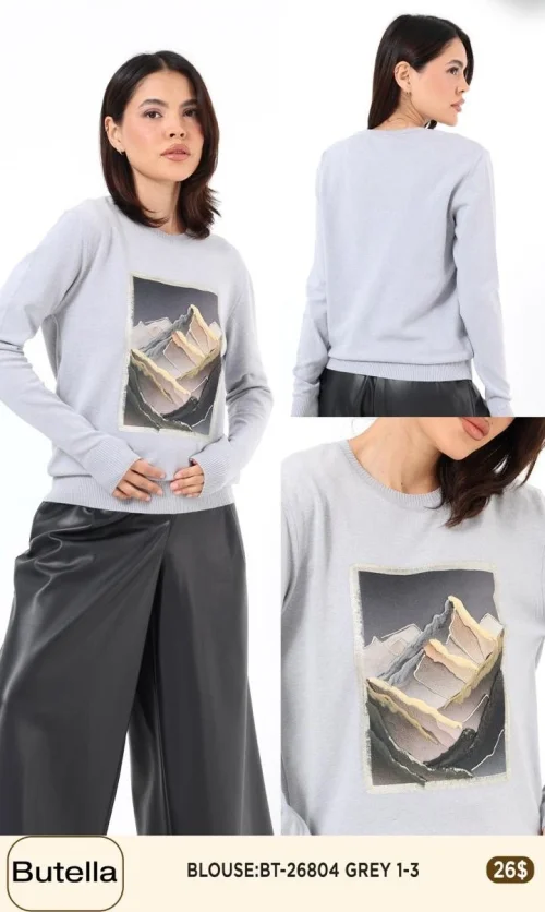 Блузка Butella (Gray, модель BT-26804) оптом