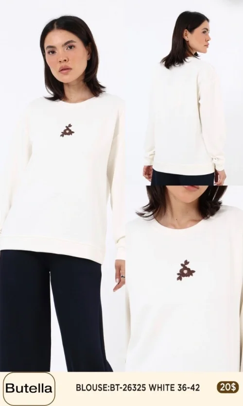 Блузка Butella (White, модель BT-26325) оптом