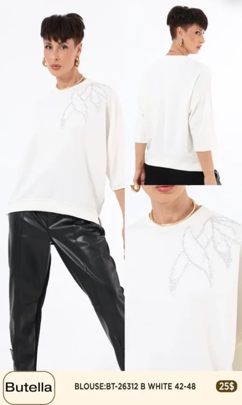 Блузка Butella (White, модель BT26312) оптом
