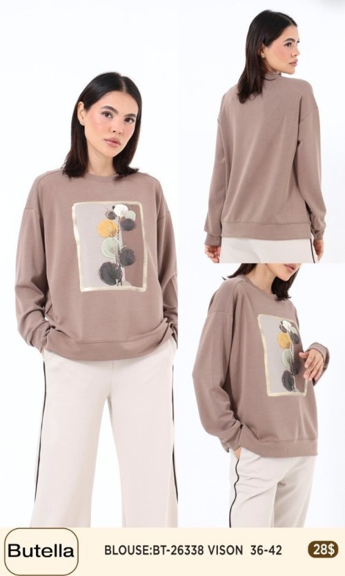 Блузка Butella (Бежевый, модель BT-26338) оптом