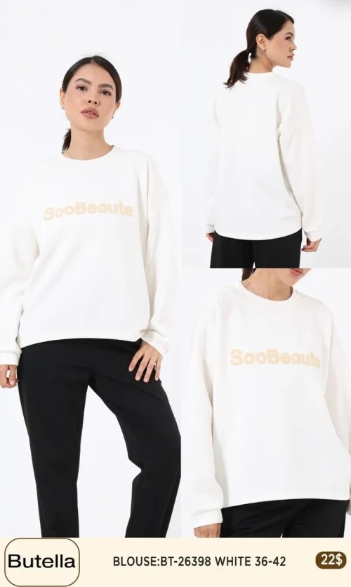 Блузка Butella (White, модель BT-26398) оптом