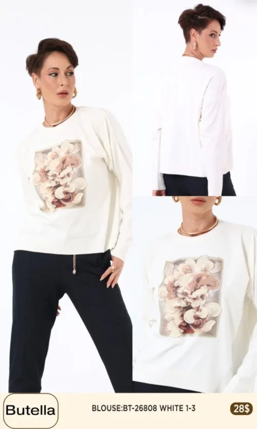 Блузка Butella (White, модель 26808) оптом