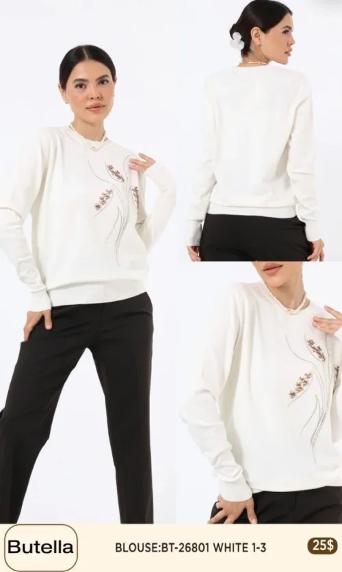 Блузка Butella (White, модель BT26801) оптом