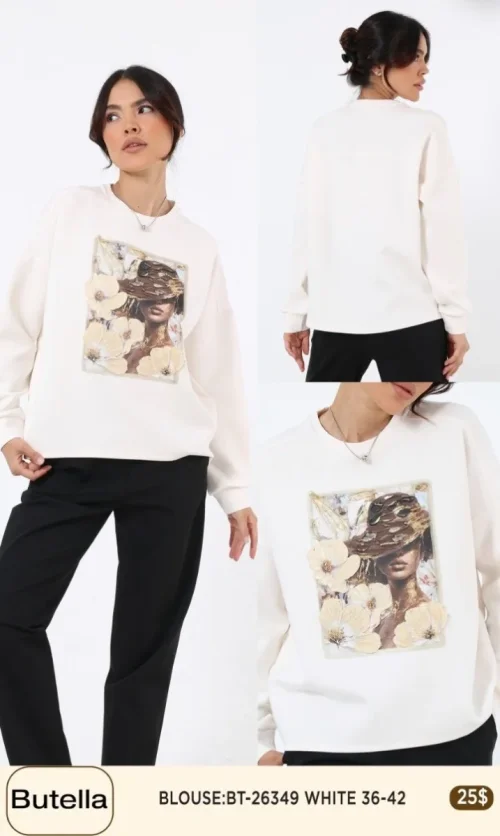 Блузка Butella (White, модель 26349) оптом