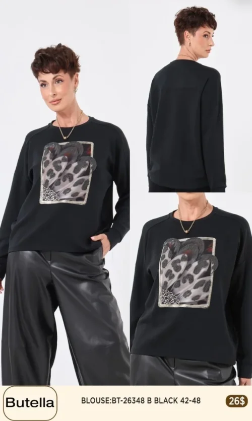 Блузка Butella (Black, модель BT26348) оптом