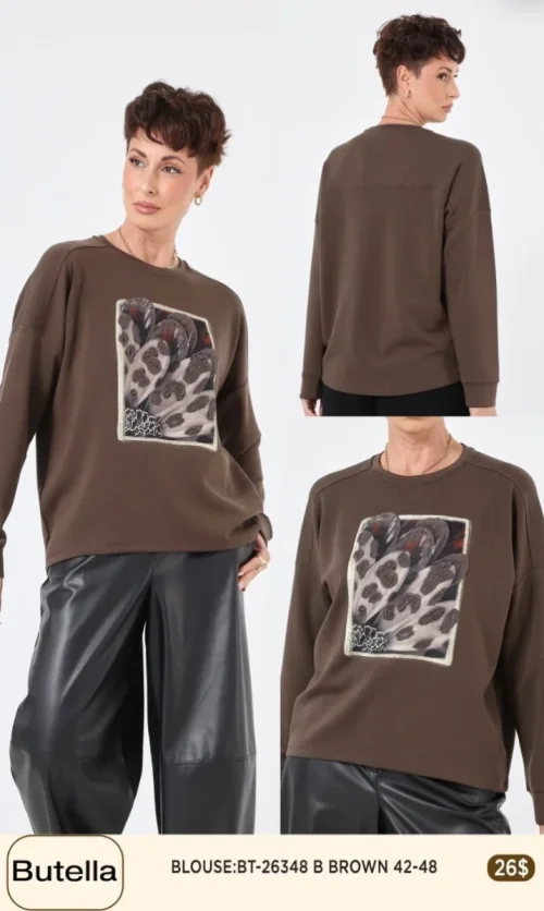 Блузка Butella (Brown, модель BT26348) оптом