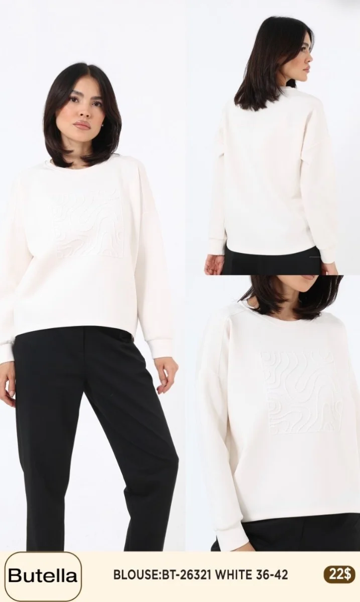 Блузка Butella (White, модель 26321) оптом