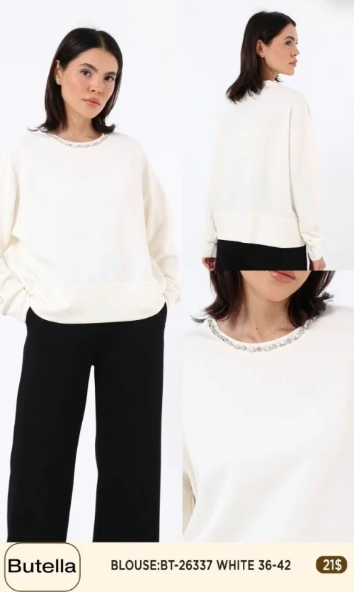 Блузка Butella (White, модель BT-26337) оптом