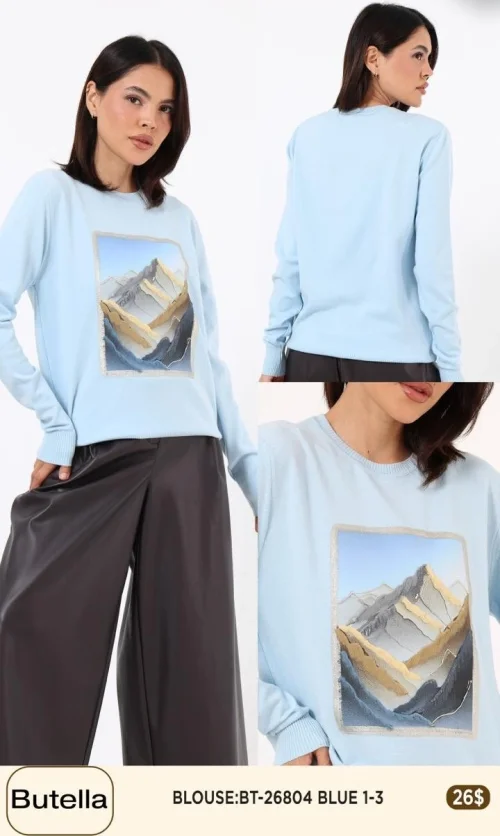 Блузка Butella (Blue, модель BT-26804) оптом