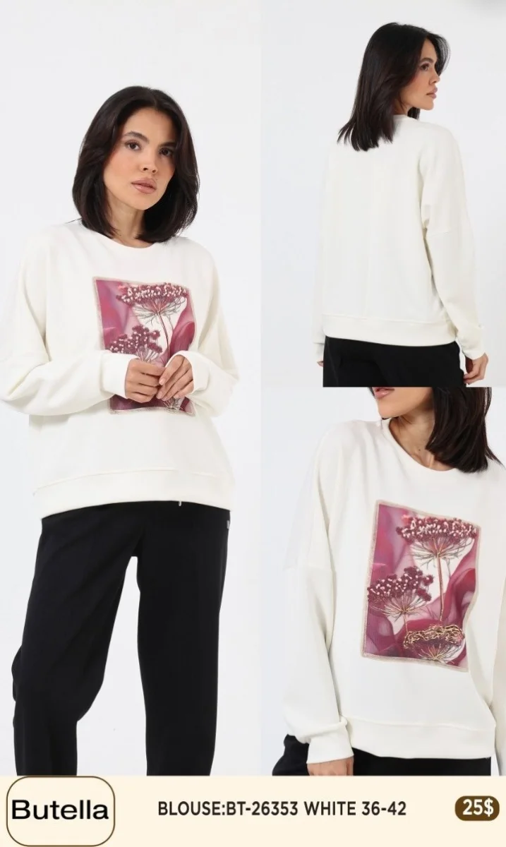 Блузка Butella (White, модель 26353) оптом