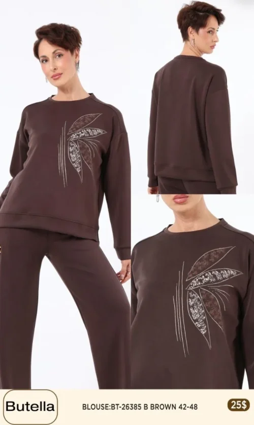 Блузка Butella (Brown, модель BT26385) оптом