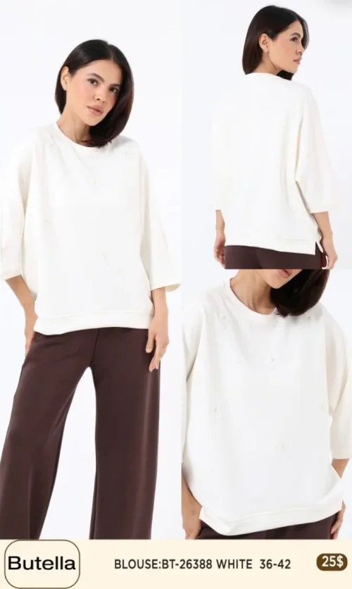 Блузка Butella (White, модель BT26388) оптом