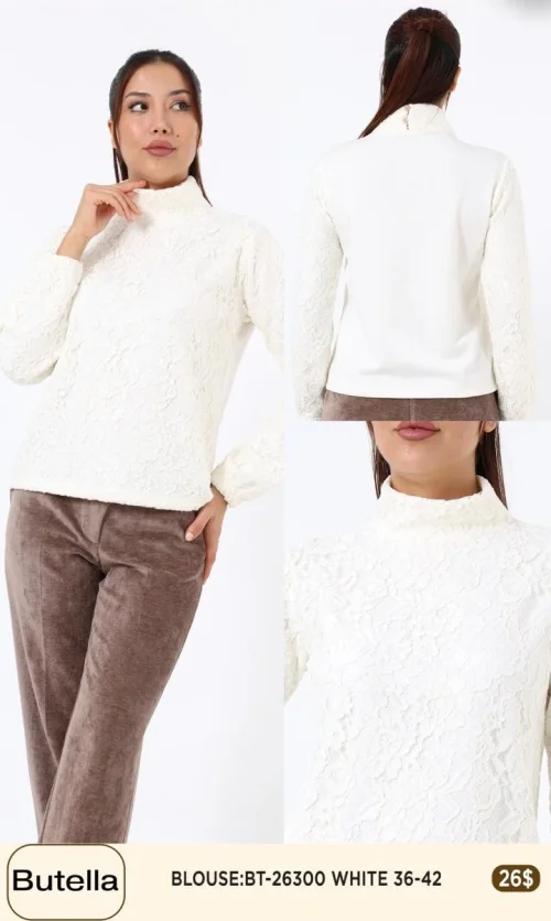 Блузка Butella (White, модель BT-26300) оптом