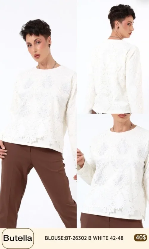 Блузка Butella (White, модель 26302) оптом