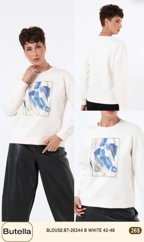 Блузка Butella (White, модель BT26344) оптом