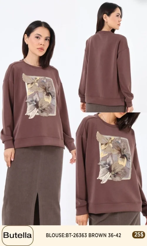 Блузка Butella (Brown, модель BT26363) оптом