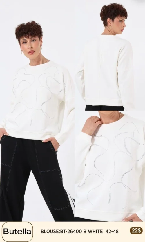 Блузка Butella (White, модель 26400) оптом