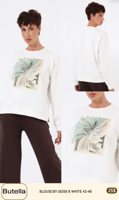 Блузка Butella (White, модель BT26358) оптом