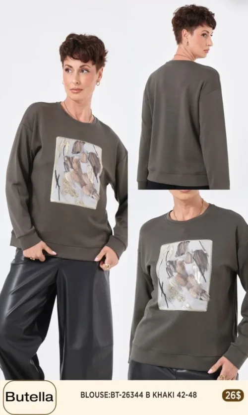 Блузка Butella (Olive, модель BT26344) оптом