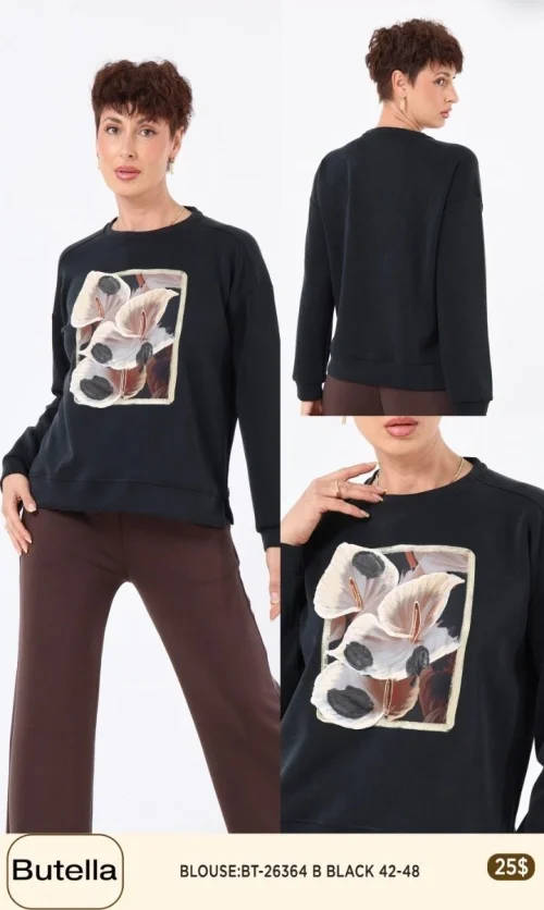 Блузка Butella (Black, модель BT26364) оптом