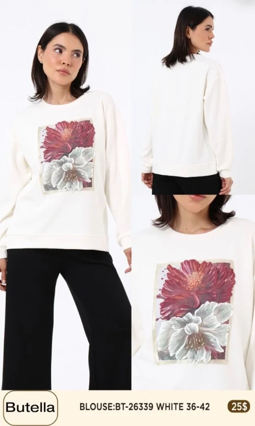 Блузка Butella (White, модель BT-26339) оптом