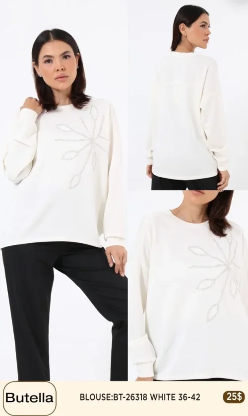 Блузка Butella (White, модель BT26318) оптом