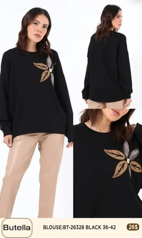 Блузка Butella (Black, модель BT26328) оптом