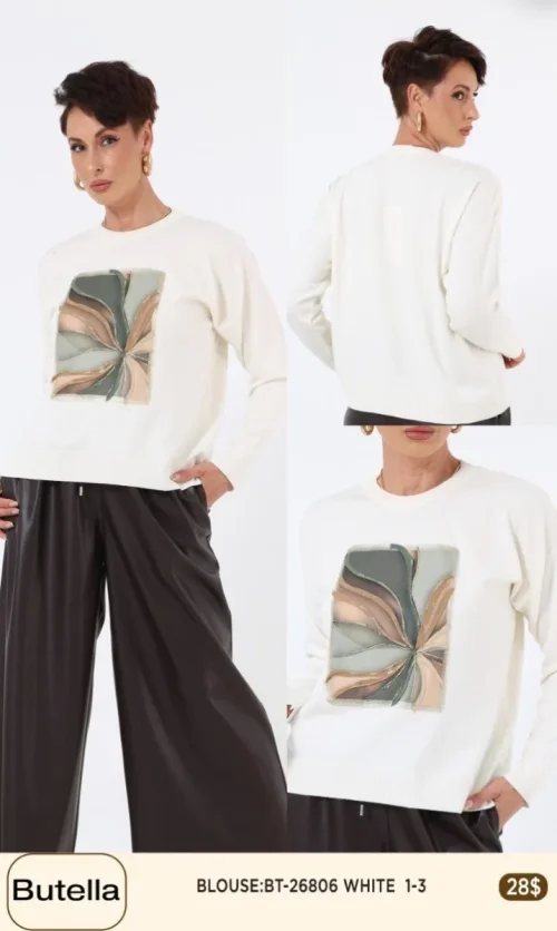 Блузка Butella (White, модель 26806) оптом