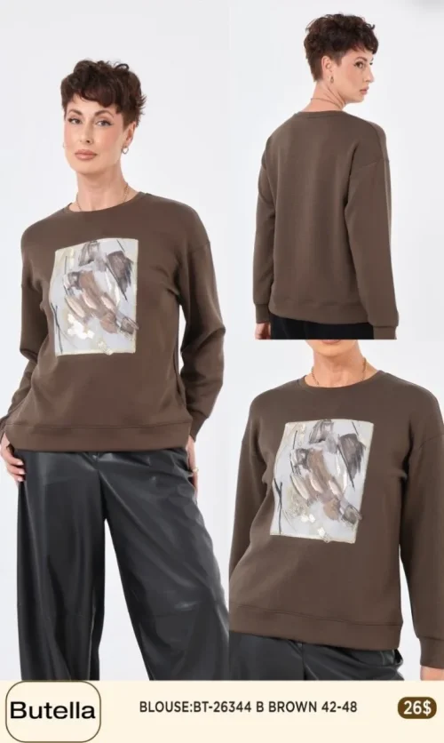 Блузка Butella (Brown, модель BT26344) оптом