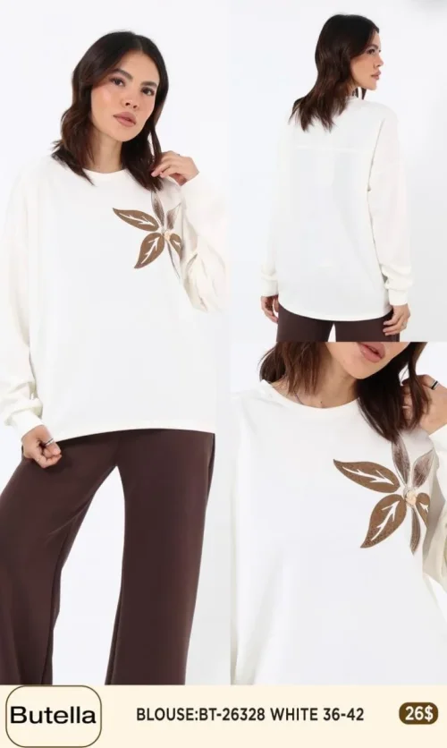 Блузка Butella (White, модель BT26328) оптом