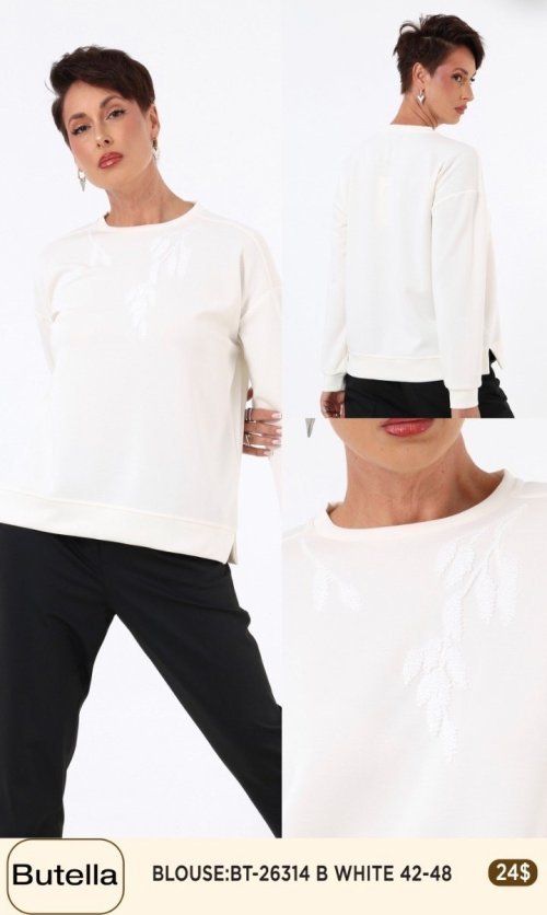 Блузка Butella (White, модель BT-26314) оптом