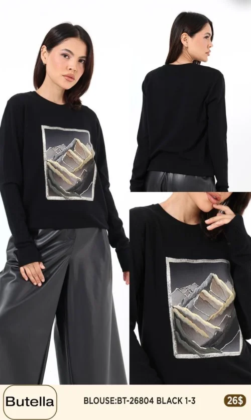 Блузка Butella (Black, модель BT-26804) оптом