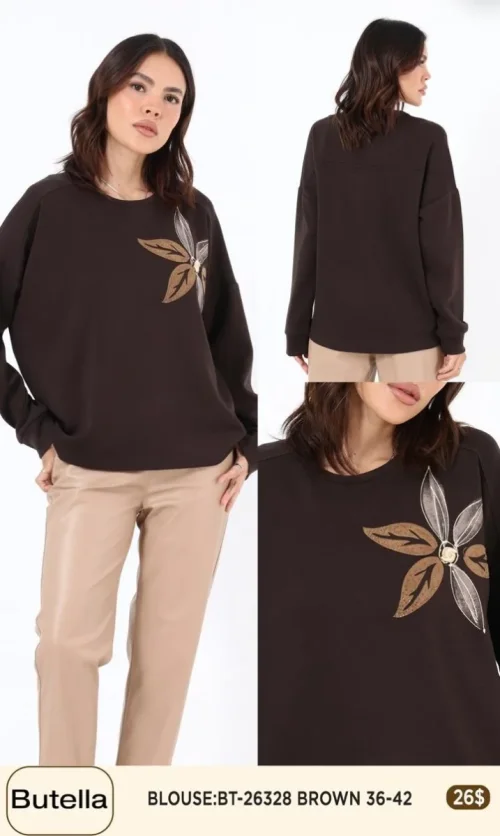 Блузка Butella (Brown, модель BT26328) оптом