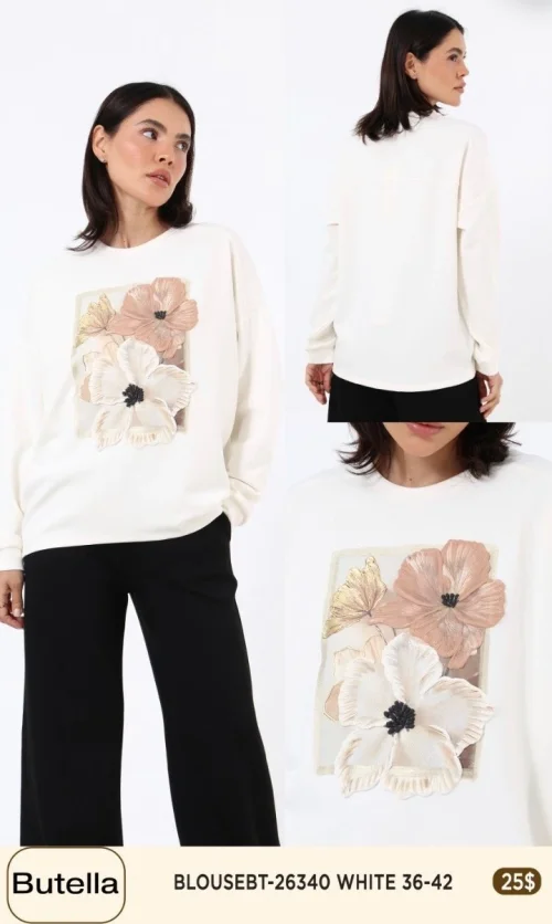 Блузка Butella (White, модель 26340) оптом