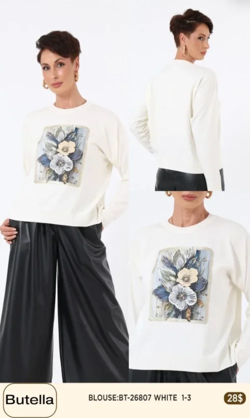 Блузка Butella (White, модель BT26807) оптом