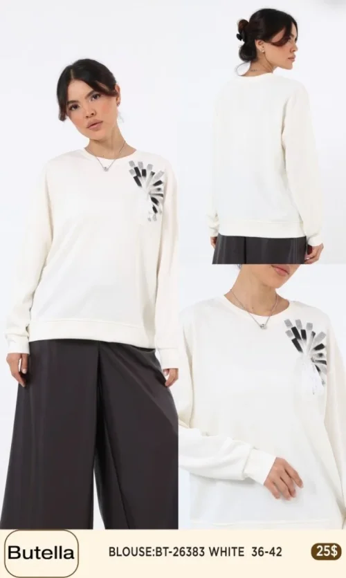 Блузка Butella (White, модель BT26383) оптом