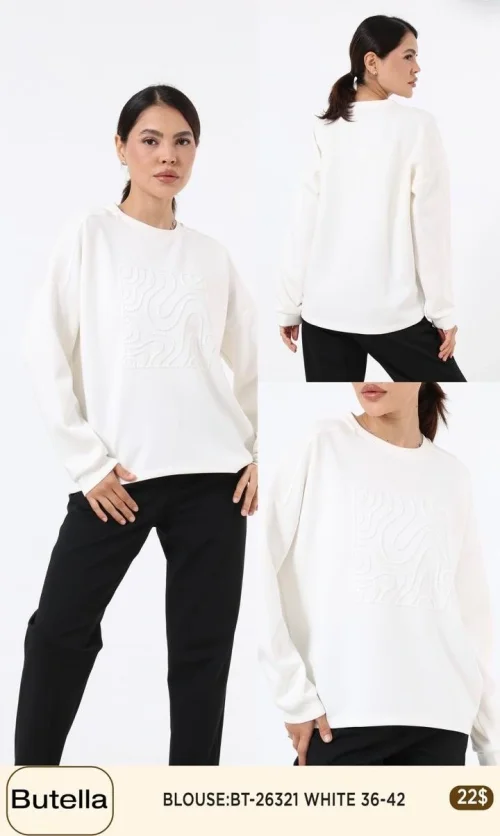 Блузка Butella (White, модель BT-26321) оптом
