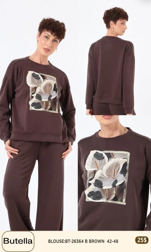 Блузка Butella (Brown, модель BT26364) оптом